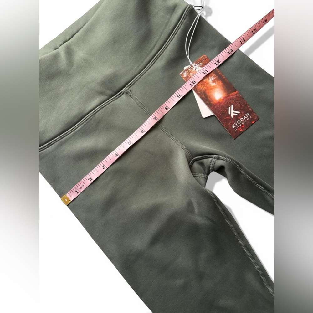 Kyodan Outdoor Leggings Women XS Petite Green Fleece Lined High Rise NWT - Picture 3 of 4